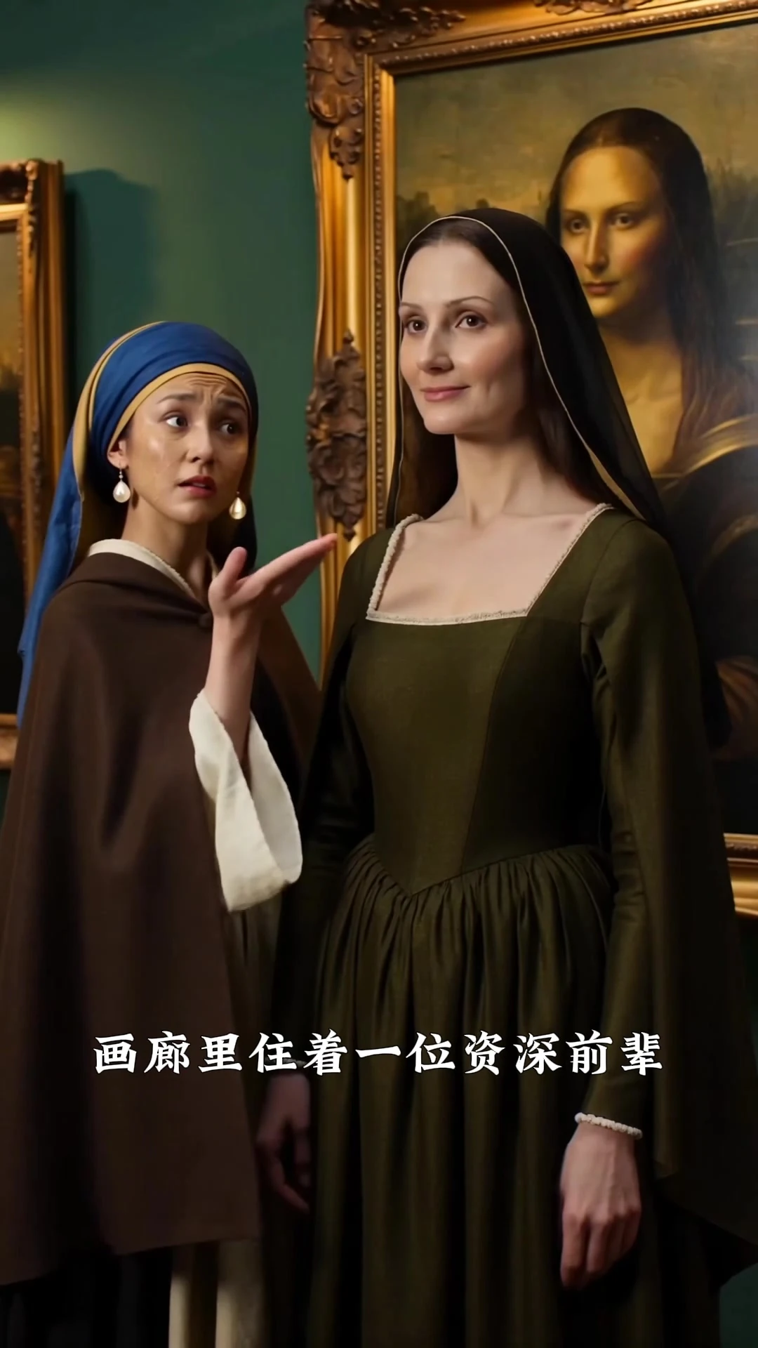 名画人物走入现实空间